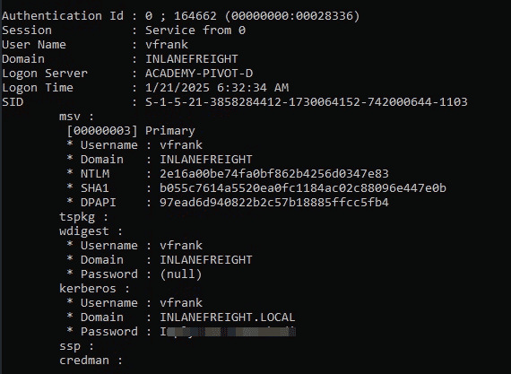 Mimikatz Output